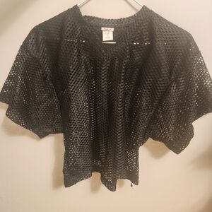 Elegant Black Mesh Crop Top